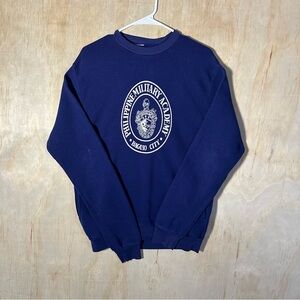 Vintage 70s 80s Philippine Military Academy Blue Crewneck Sweatshirt Baguio MED